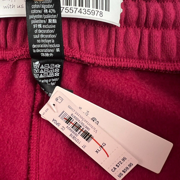 Victoria's Secret On Point Rhinestone Bling Sweatpants Burgundy Size XXL - Picture 9 of 13